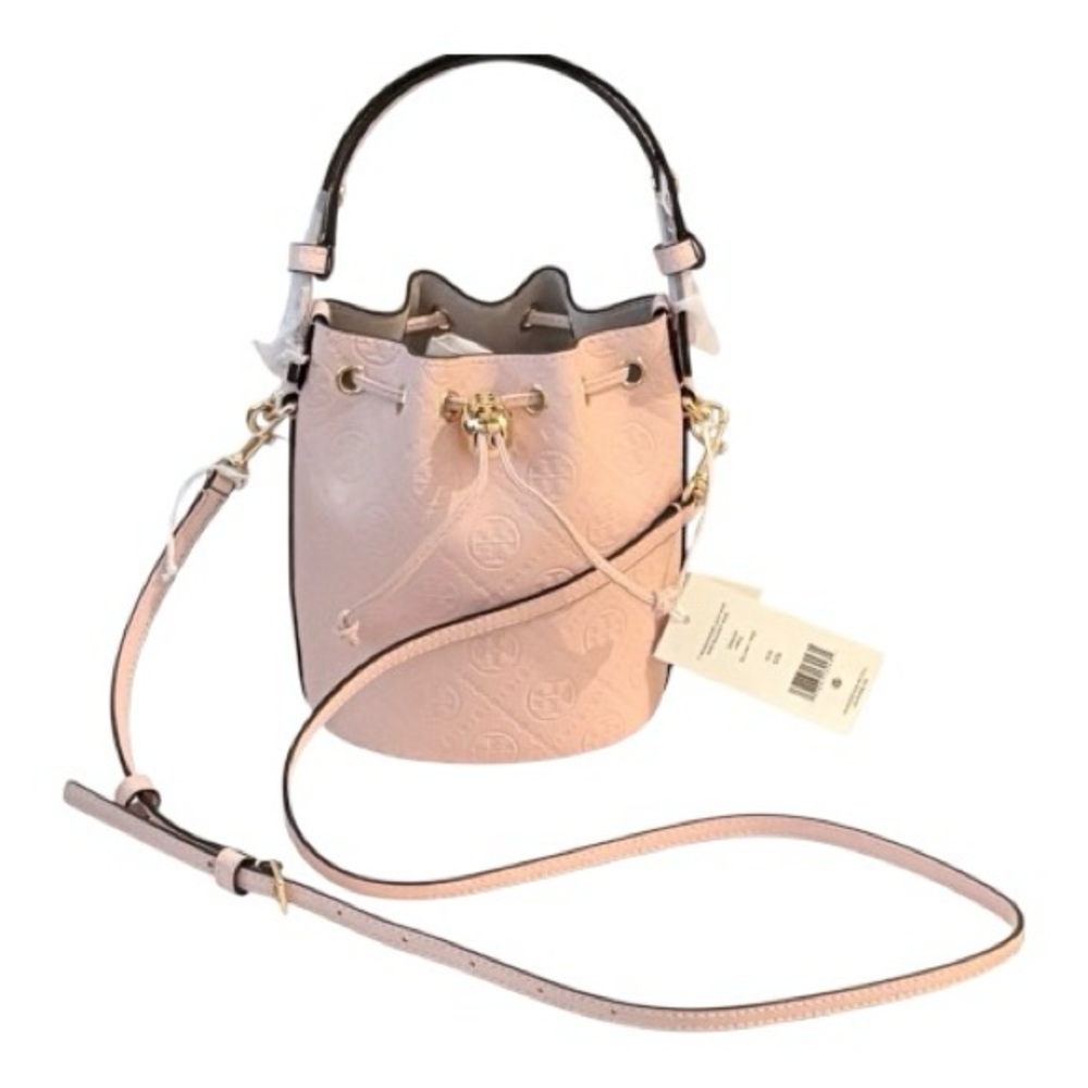 NWT Tory Burch T Monogram Leather Classic Mini Versatile Bucket Bag /Crossbody
